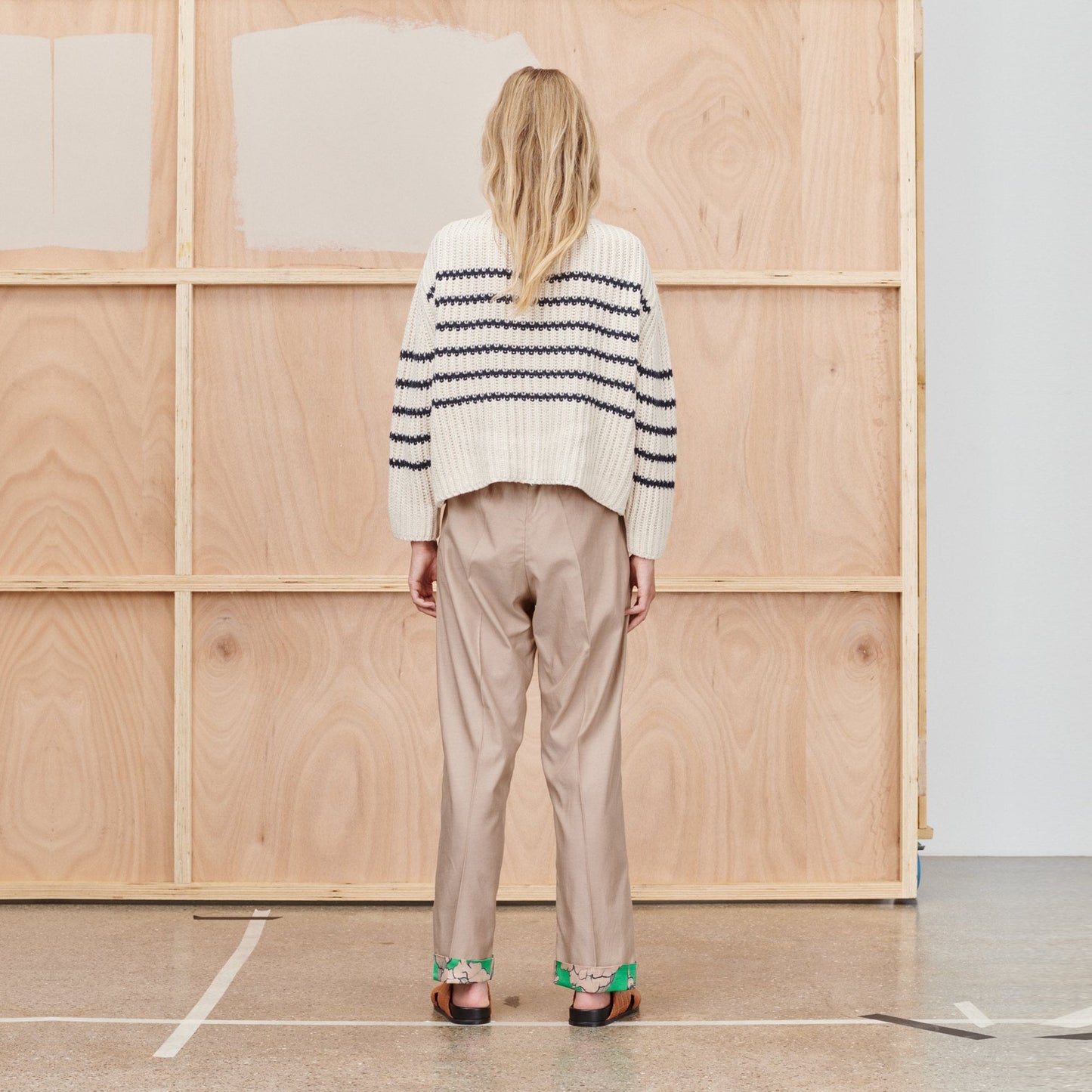 - Tuscan - Striped Knitted Jumper - Cream