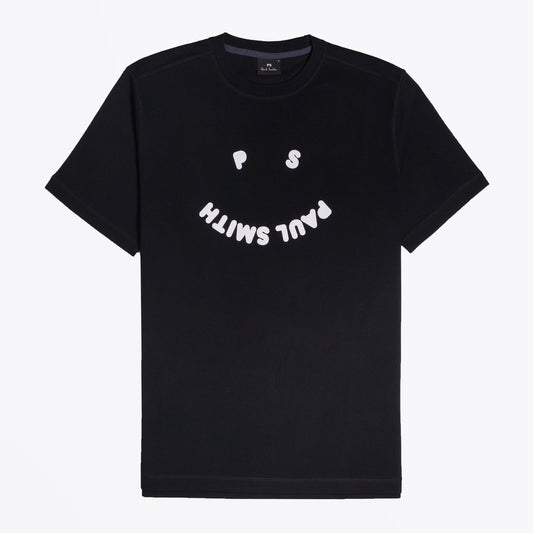 - Organic Cotton 'PS Happy' T-Shirt - Black