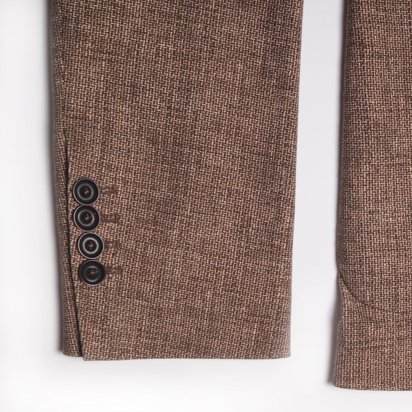 - Weave Print Jersey Blazer - Brown/Beige