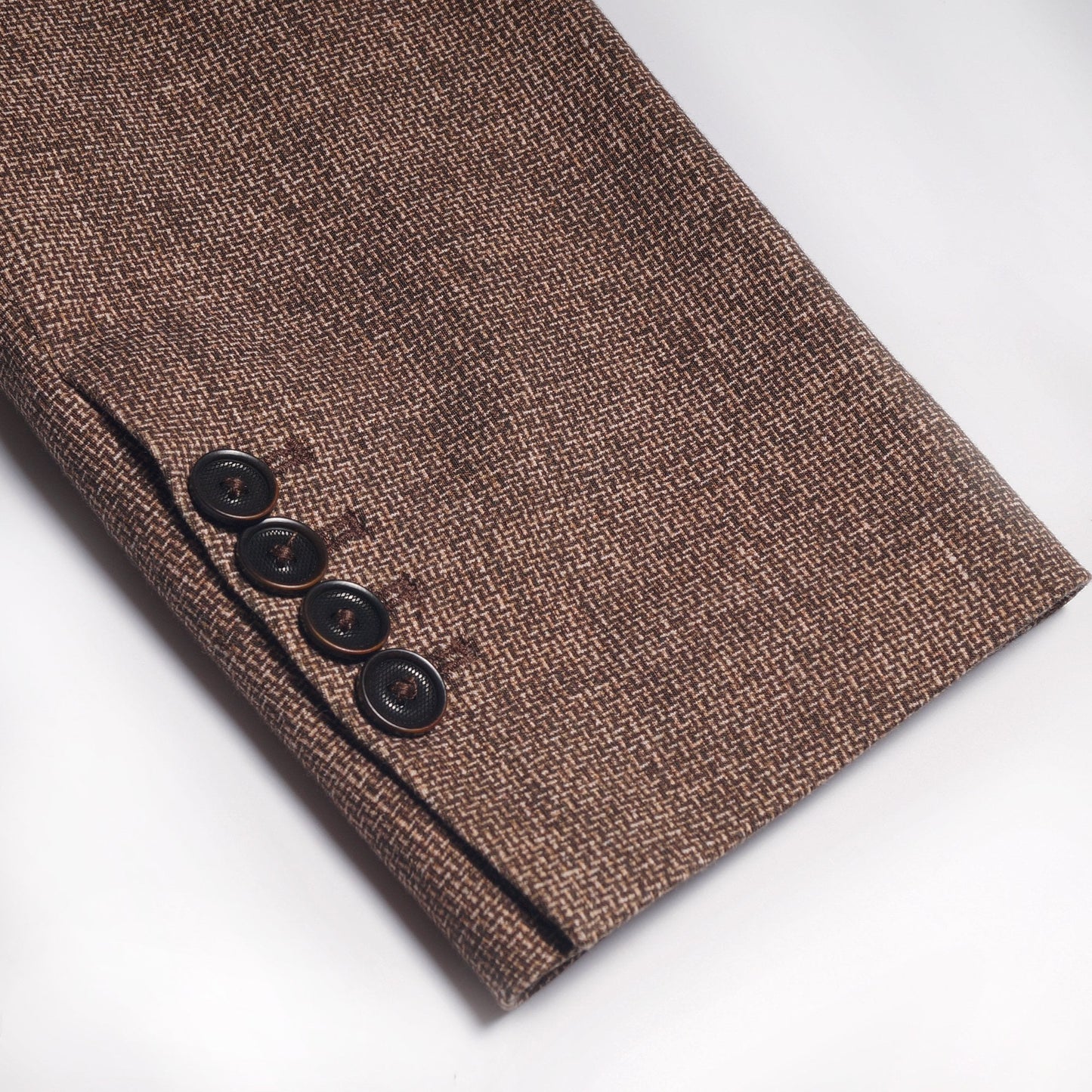 - Weave Print Jersey Blazer - Brown/Beige