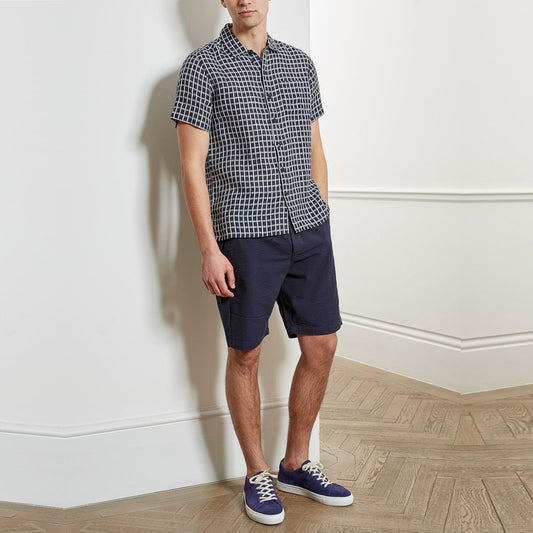 Hawaiian - Check Shirt - Navy