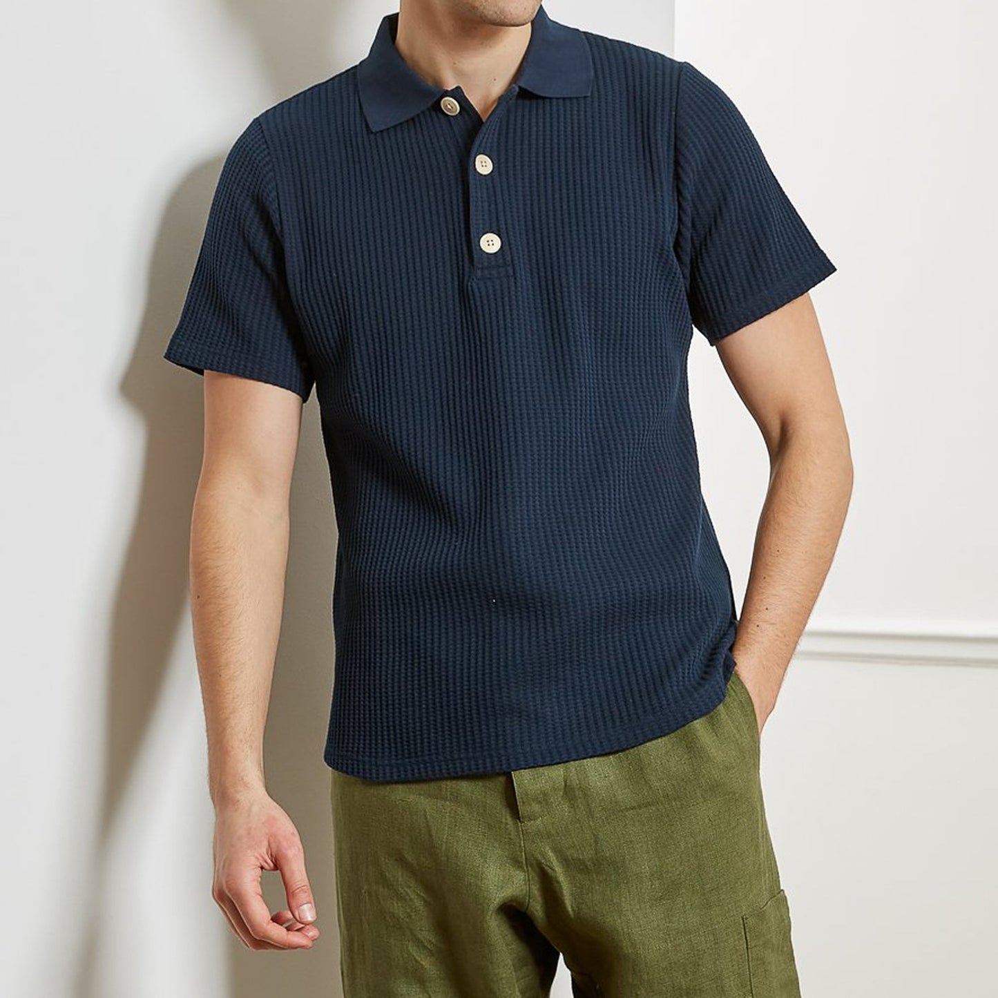 - Tabley - Polo Knit Shirt - Cream