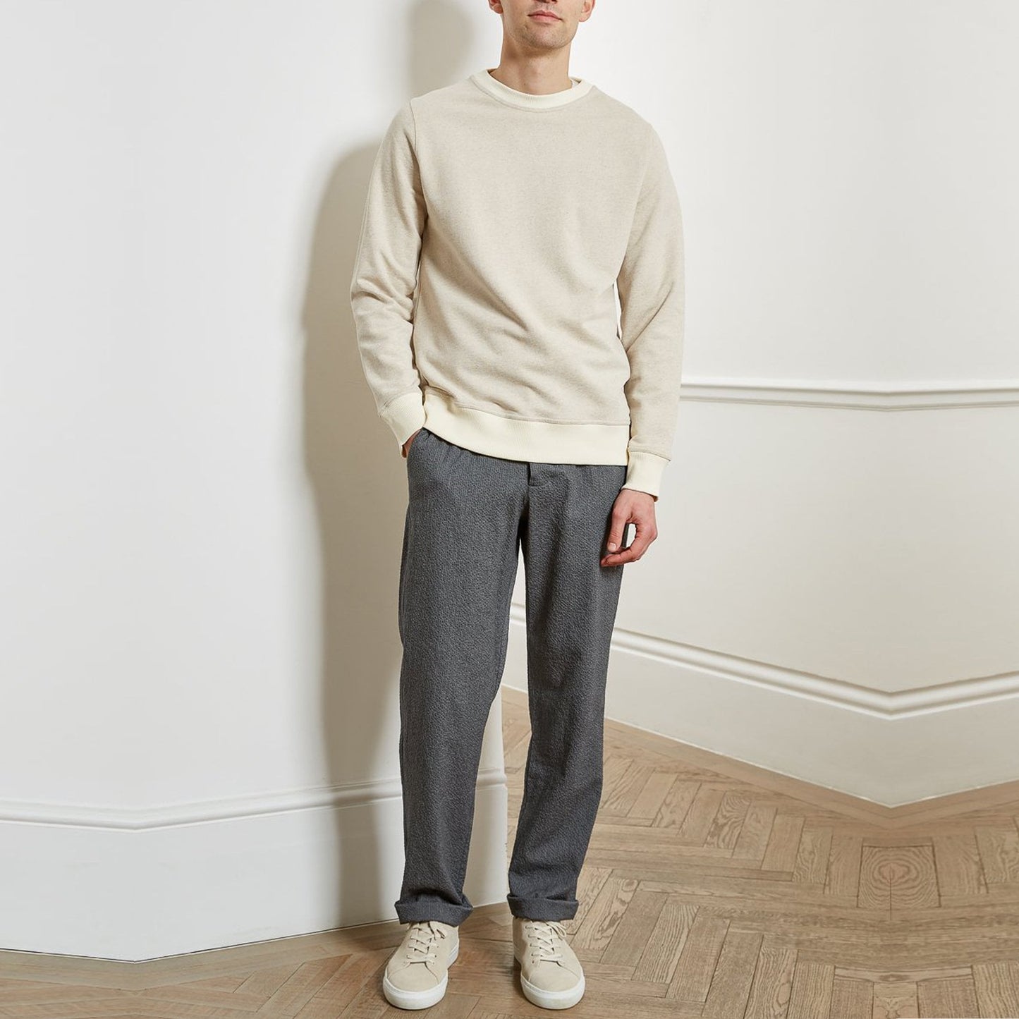 - Robin - Cotton/Linen Blend Sweatshirt - Beige