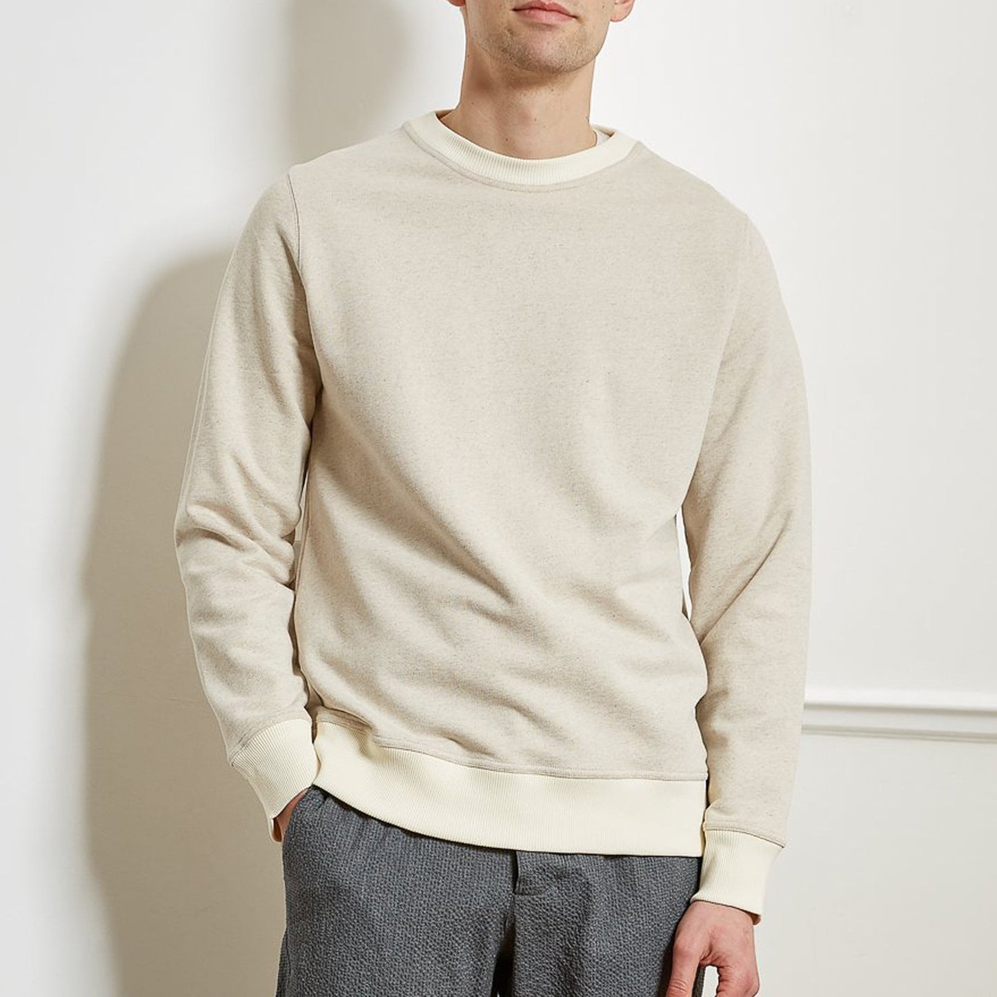 - Robin - Cotton/Linen Blend Sweatshirt - Beige