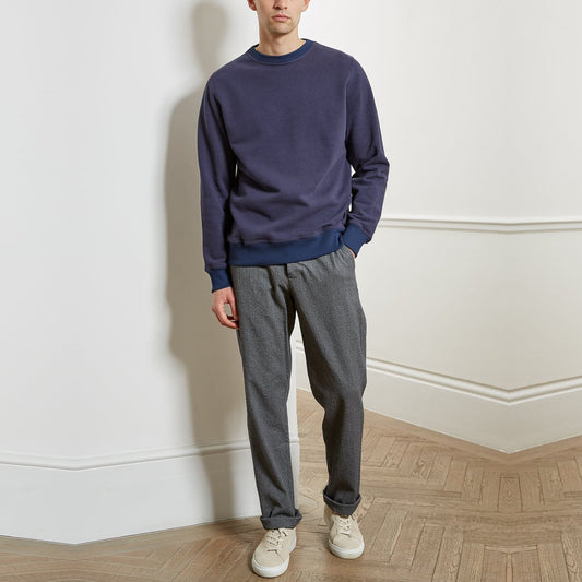 - Robin - Cotton/Linen Blend Sweatshirt - Navy