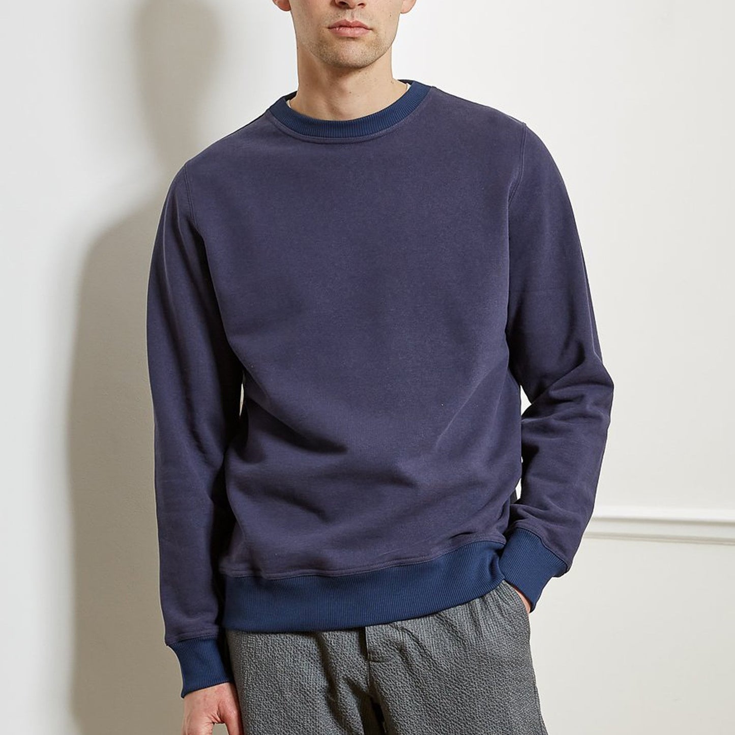 - Robin - Cotton/Linen Blend Sweatshirt - Navy
