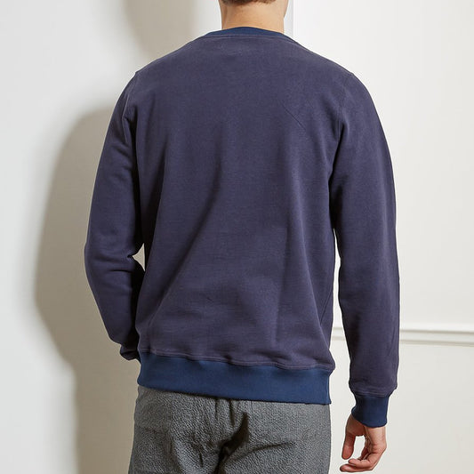 - Robin - Cotton/Linen Blend Sweatshirt - Navy