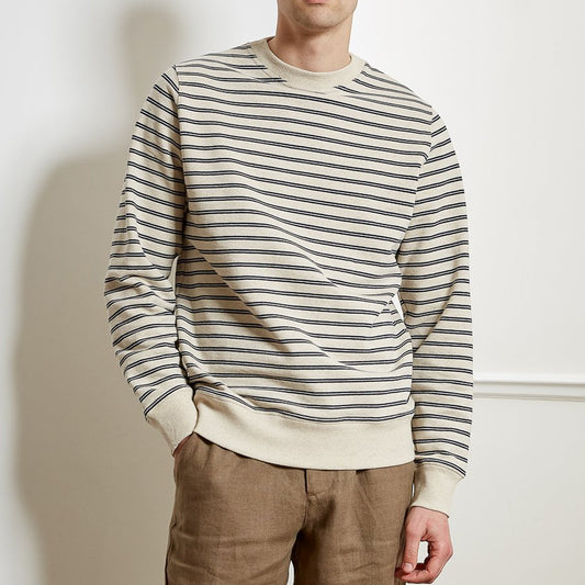 - Robin - Stripe Sweatshirt - Navy/White