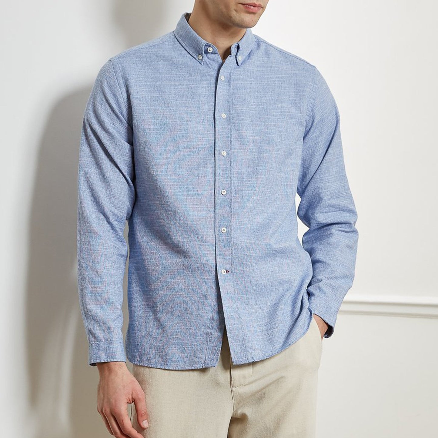 - Brook - Cotton/Linen Blend Shirt - Blue