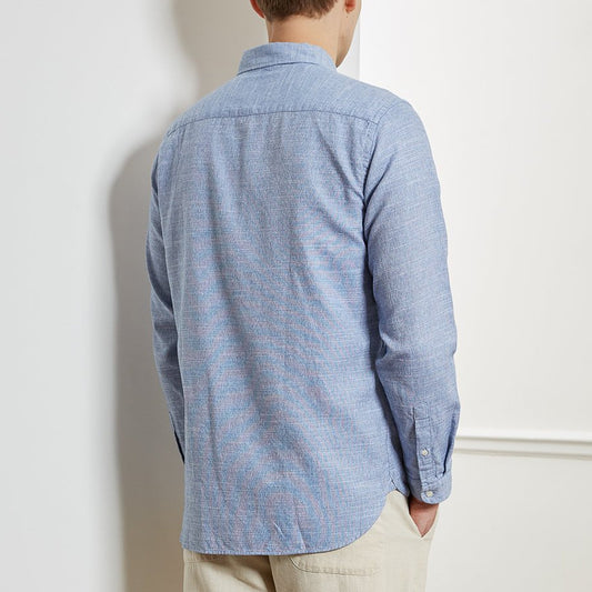 - Brook - Cotton/Linen Blend Shirt - Blue