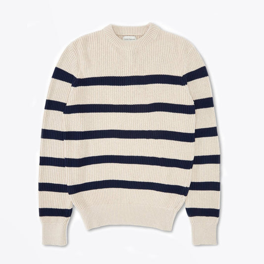- Blenheim - Stripe Knit Jumper - Cream/Navy
