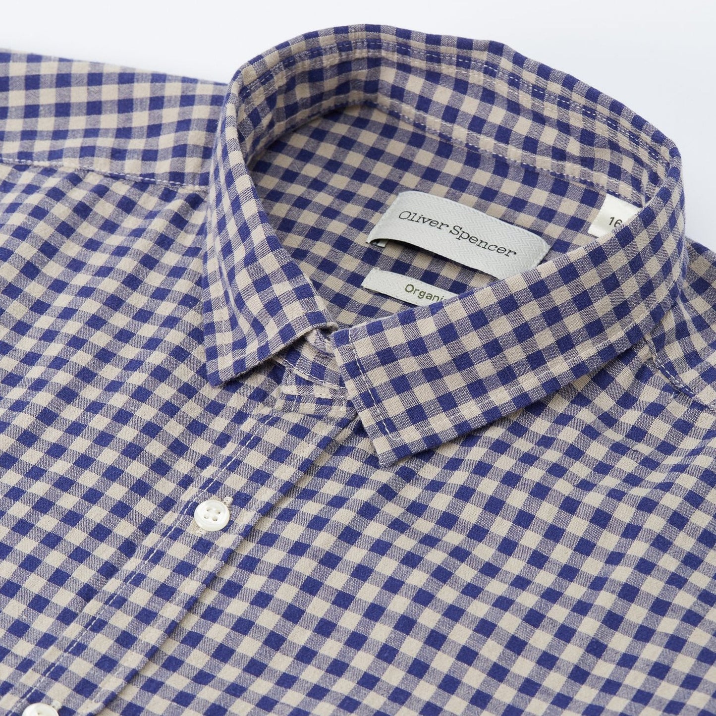 - Clerkenwell - Cotton Blend Check Tab Shirt - Blue