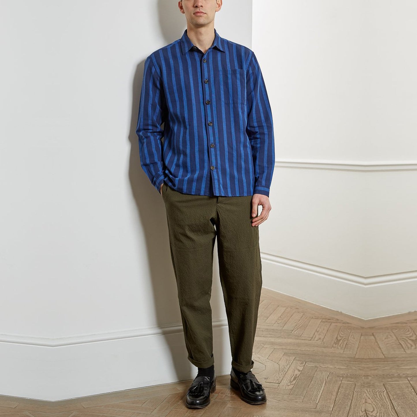 - Ellington - Stripe Overshirt - Blue