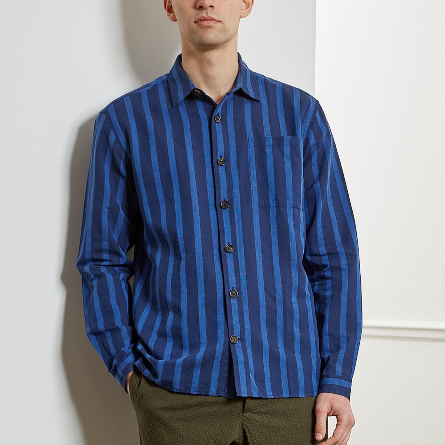 - Ellington - Stripe Overshirt - Blue