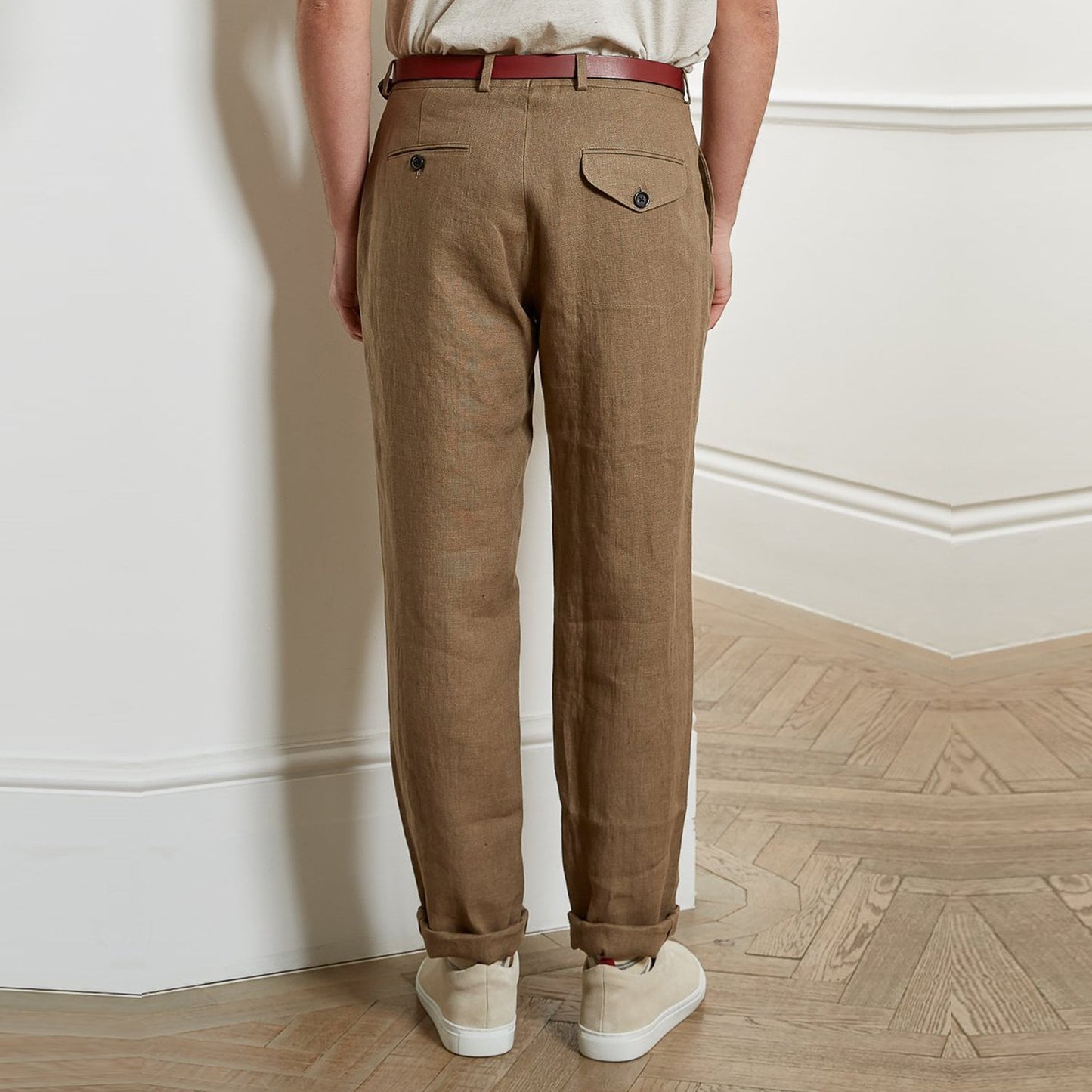 Fishtail Linen Trousers - Taupe