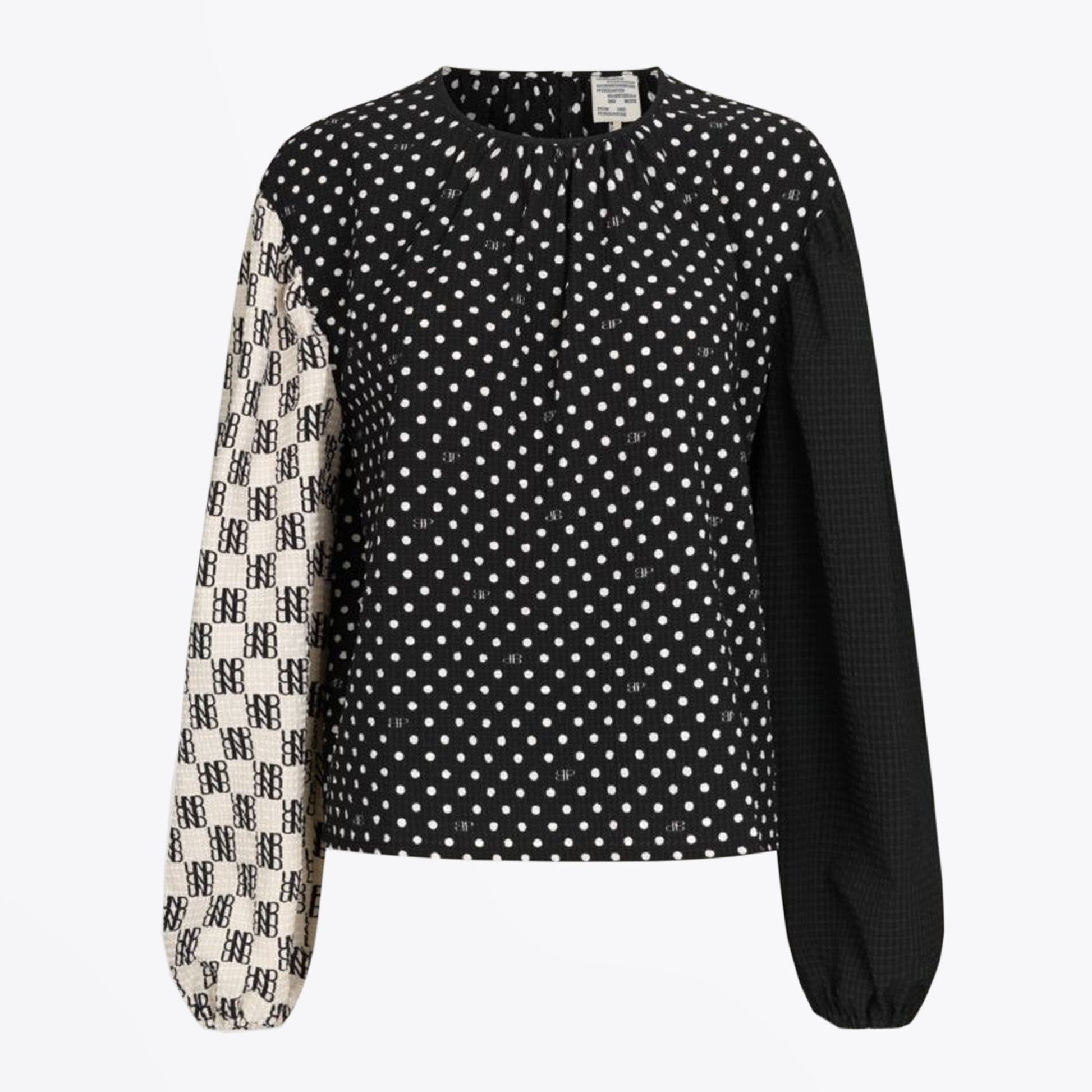 Baum Mayan Polka Dot Top - Black/White
