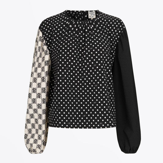 Mayan Polka Dot Top - Black/White