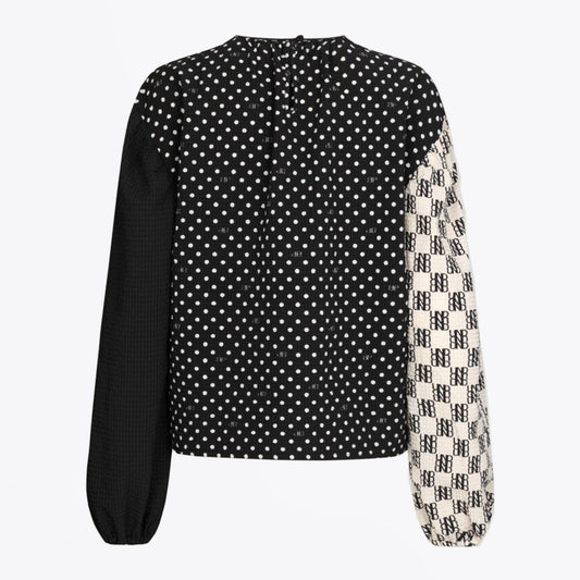 Mayan Polka Dot Top - Black/White
