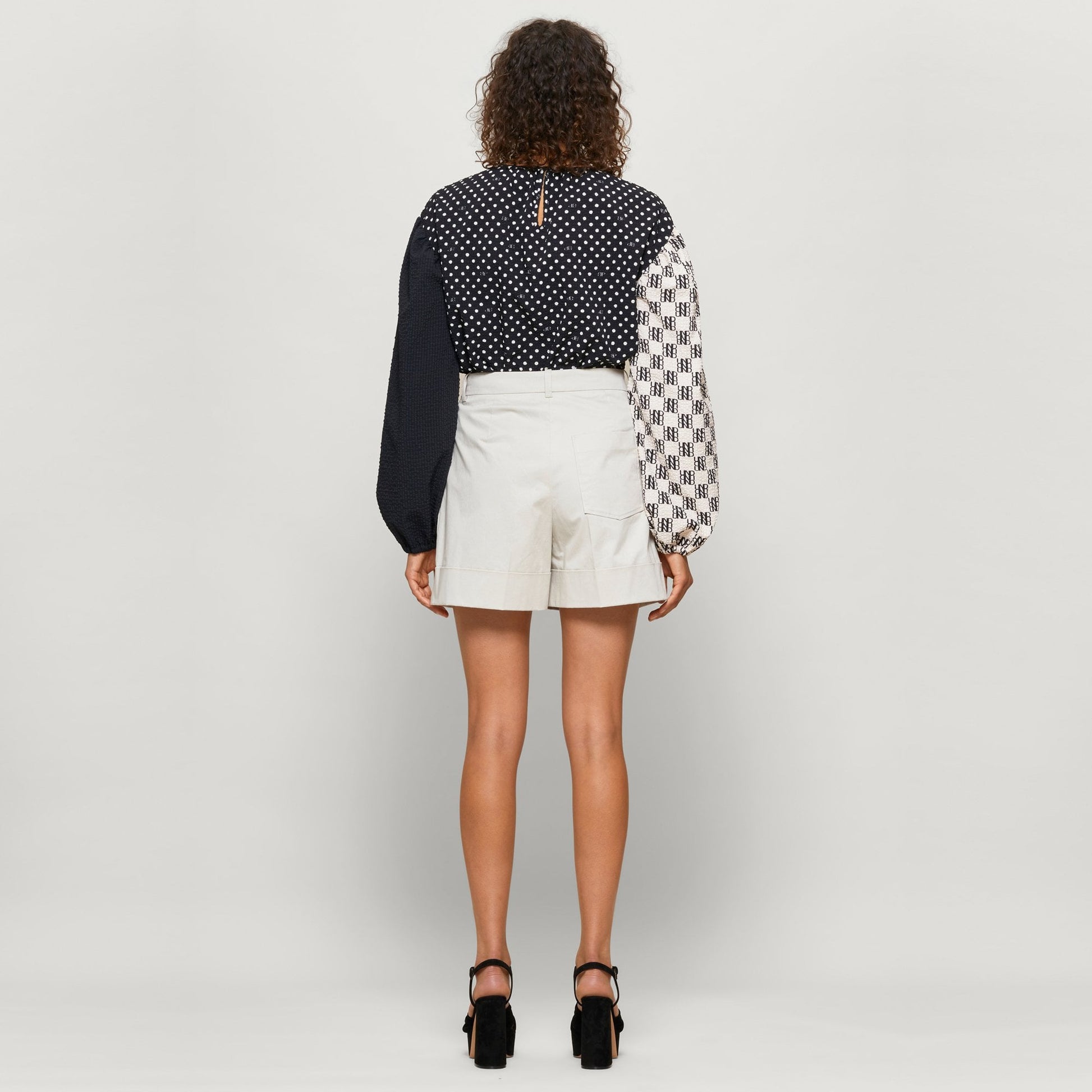 Baum Mayan Polka Dot Top - Black/White