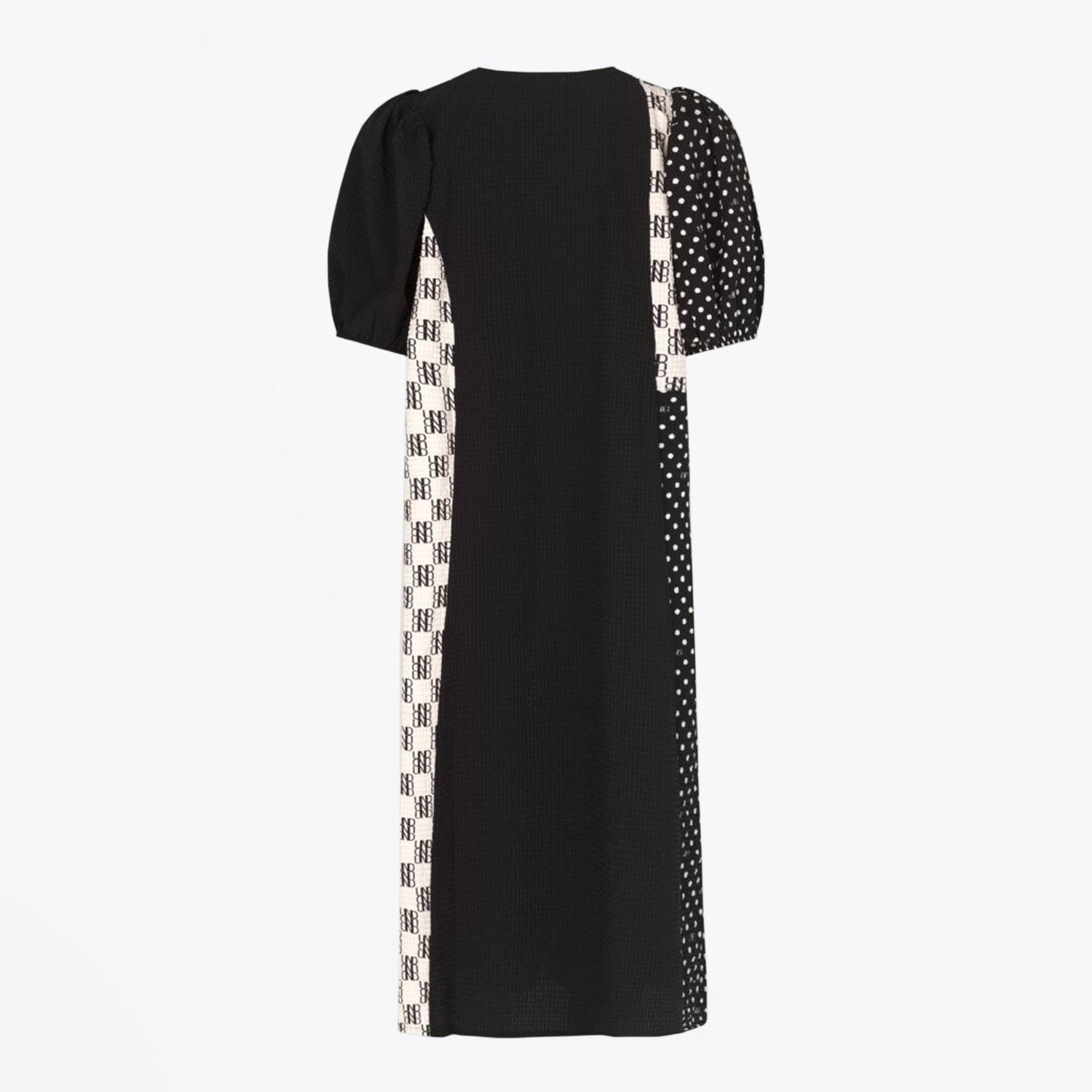 - Azalia Midi Polka Dot Dress - Black/White