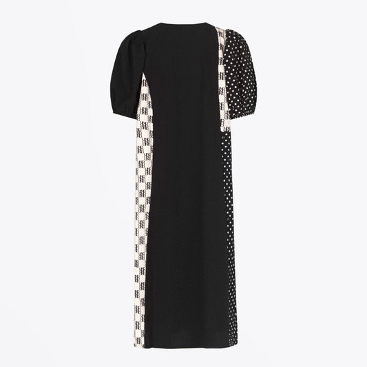 - Azalia Midi Polka Dot Dress - Black/White