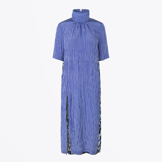 - Angie Midi Striped Dress - Blue