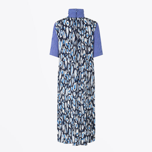 - Angie Midi Striped Dress - Blue
