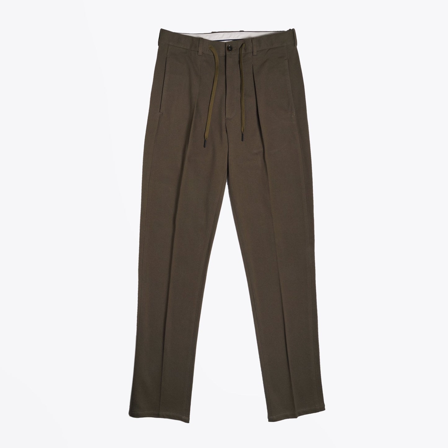 - Stretch Drawstring Trousers - Olive