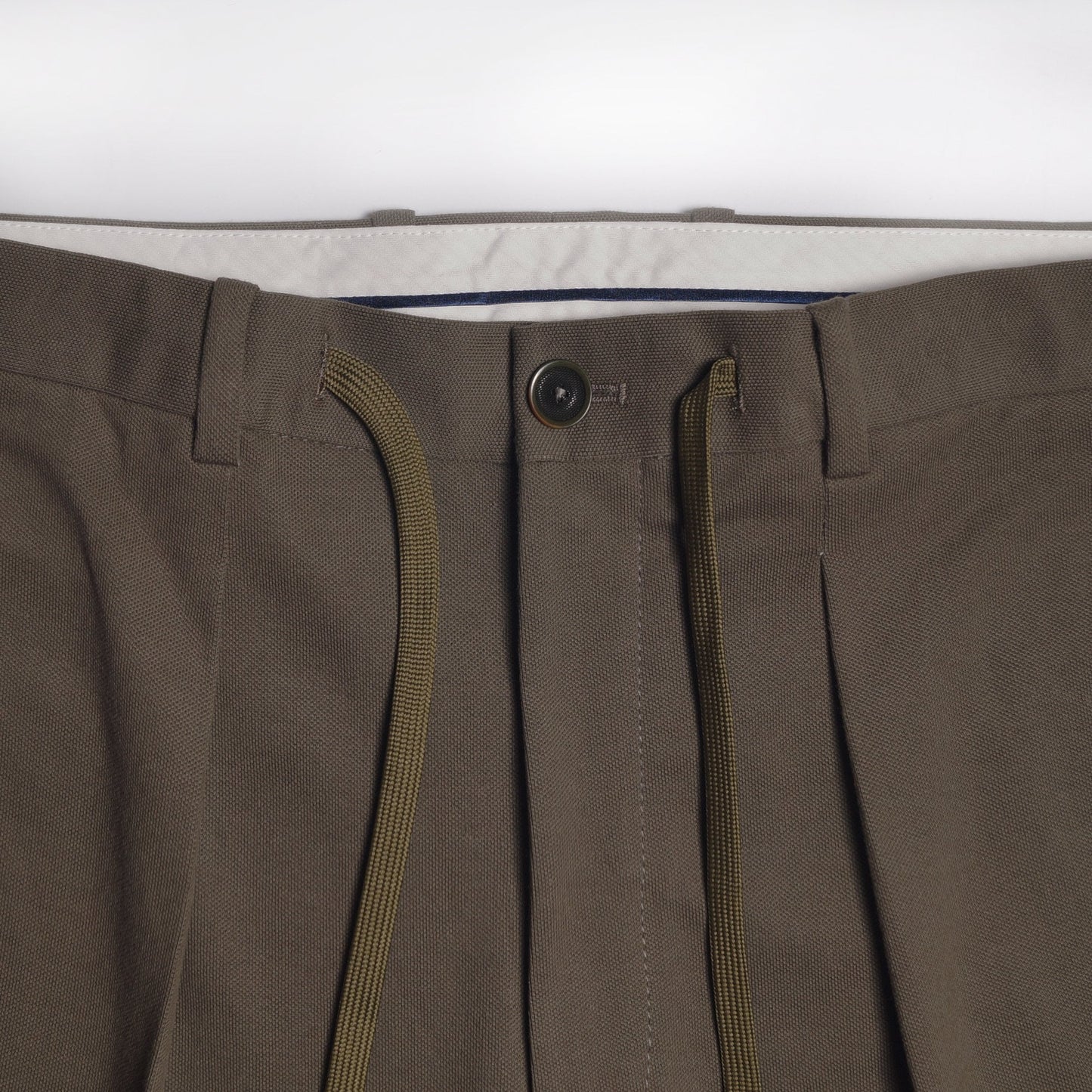 - Stretch Drawstring Trousers - Olive