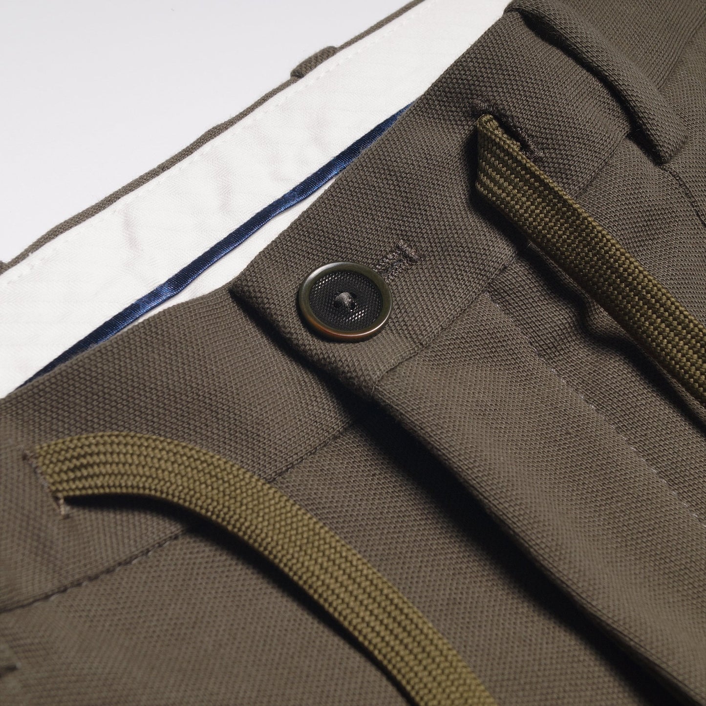 - Stretch Drawstring Trousers - Olive