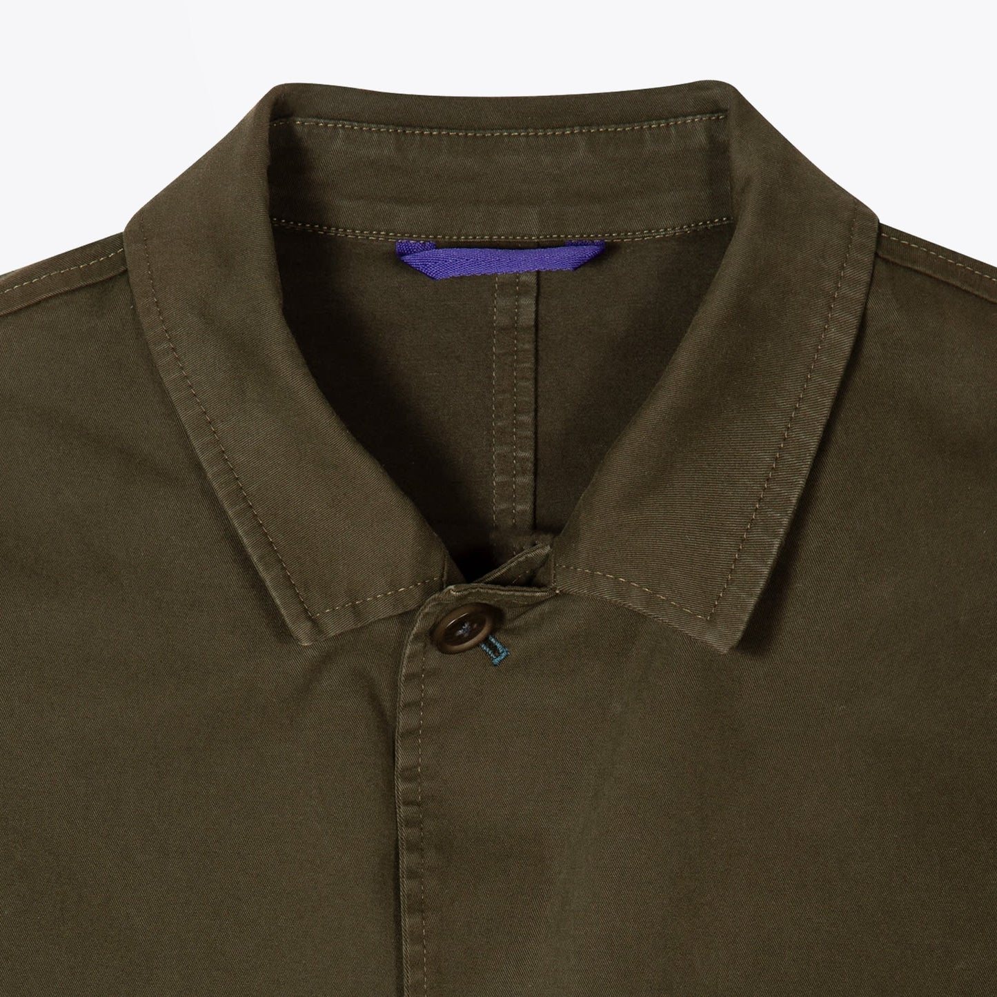 - Cotton-Stretch Convertible-Collar Jacket - Khaki Green