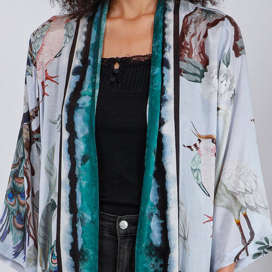- Agines Maxi Bird Print Coverup - Blue/Multi