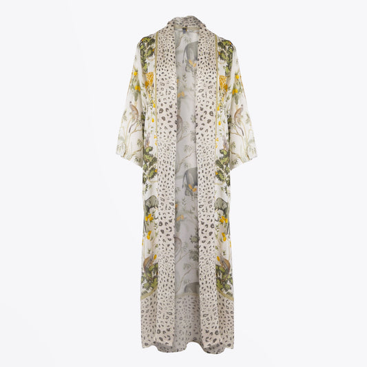 - Agines Maxi Animal Print Coverup - Off-White