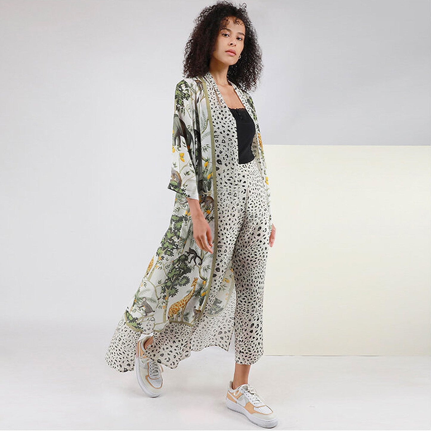 - Agines Maxi Animal Print Coverup - Off-White