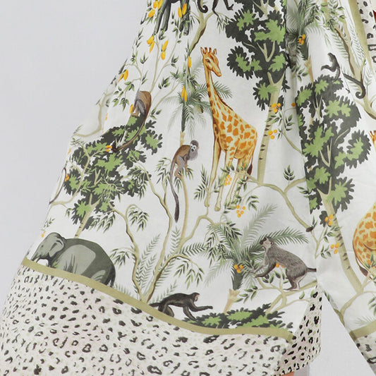 - Agines Maxi Animal Print Coverup - Off-White