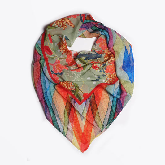 Floral Scarf - Red/Multi