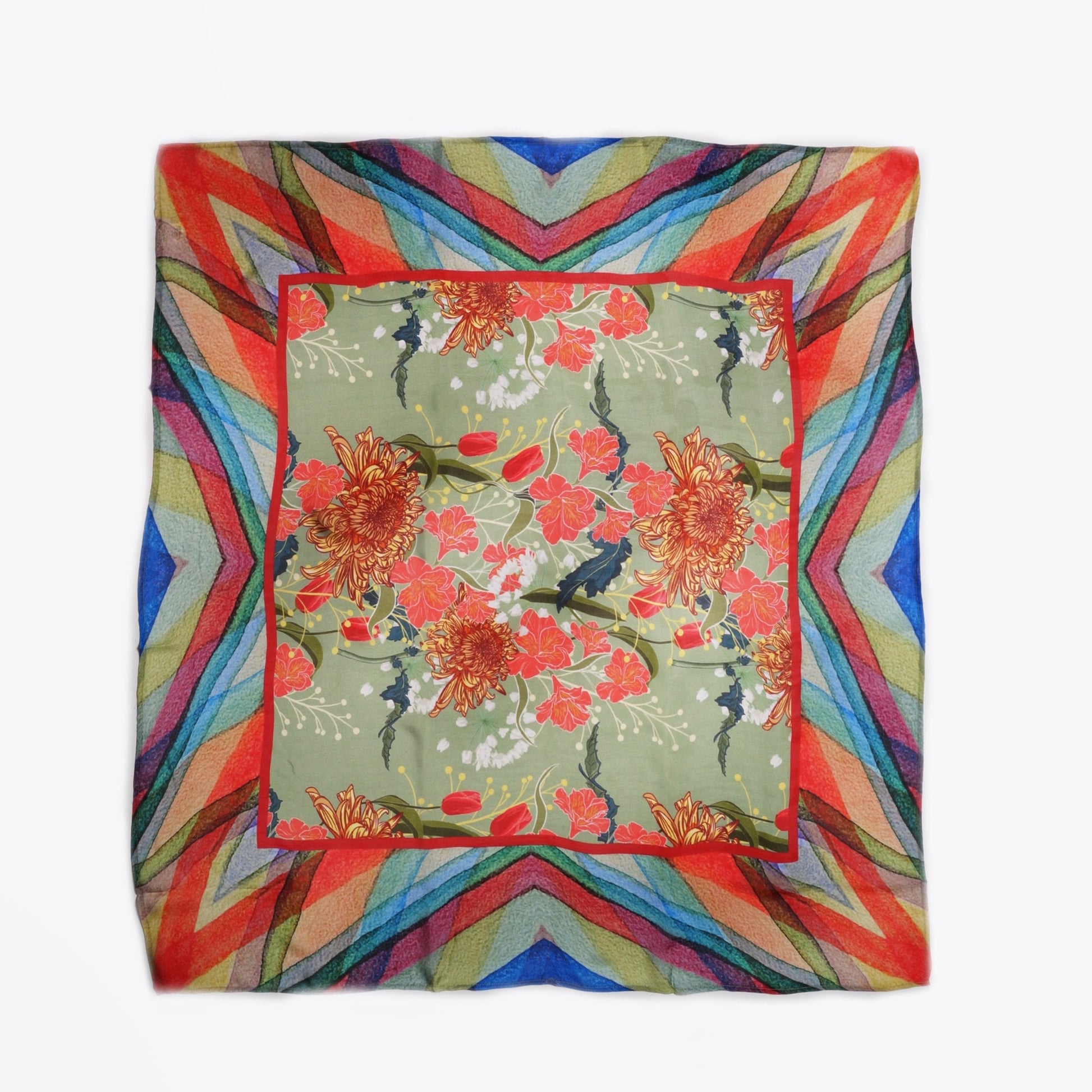 BL^NK Floral Scarf - Red/Multi