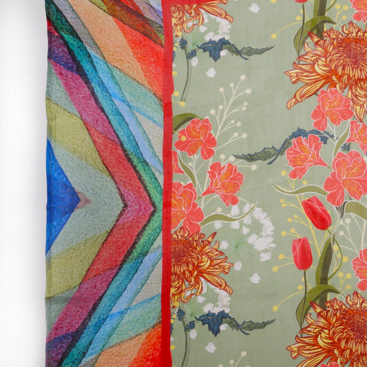 Floral Scarf - Red/Multi