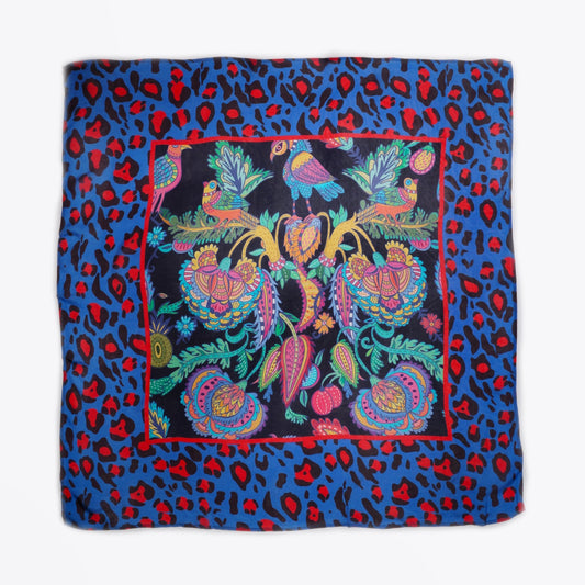 - Animal Print Scarf - Blue/Multi
