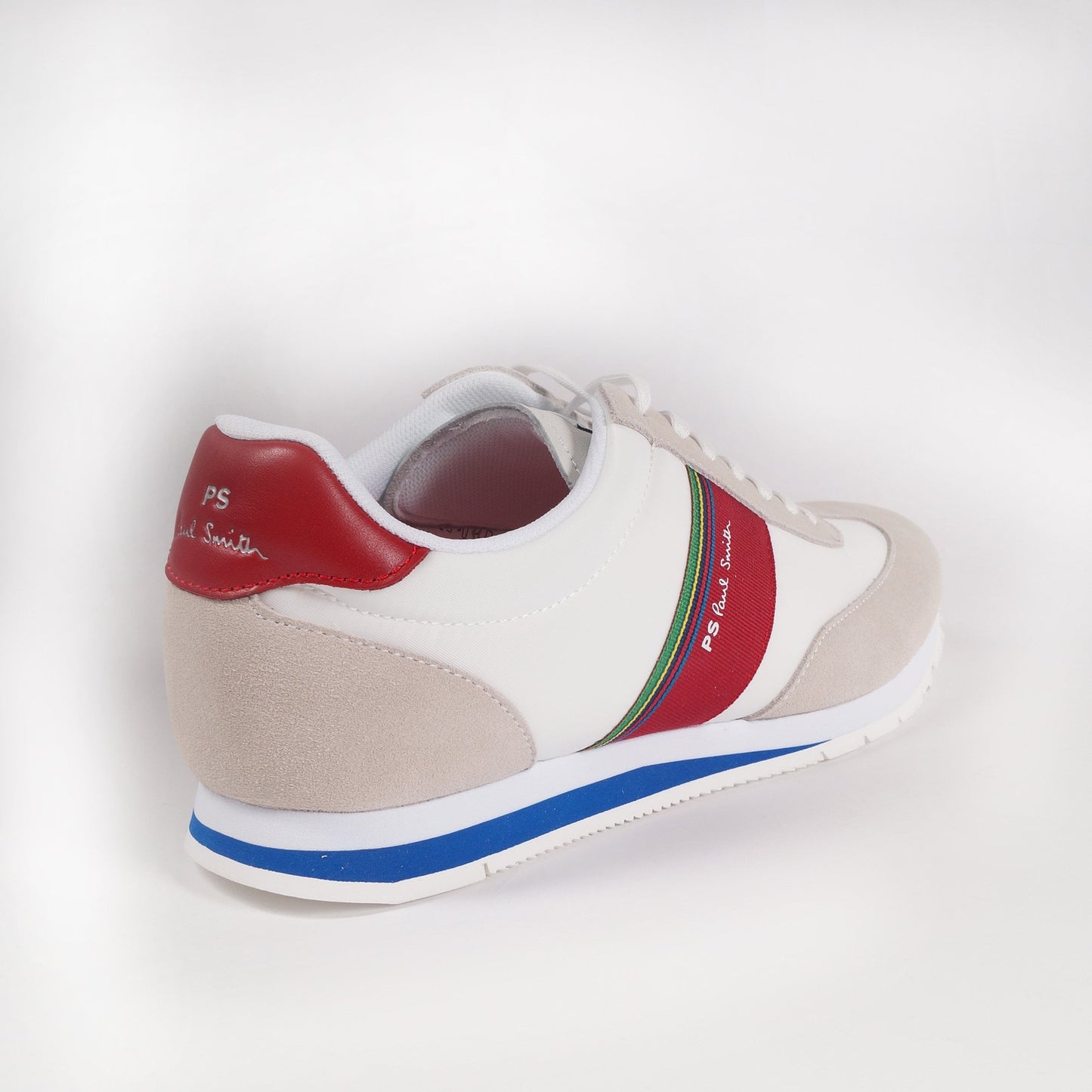 - Suede 'Prince' Stripe Sneakers - Off-White/Red