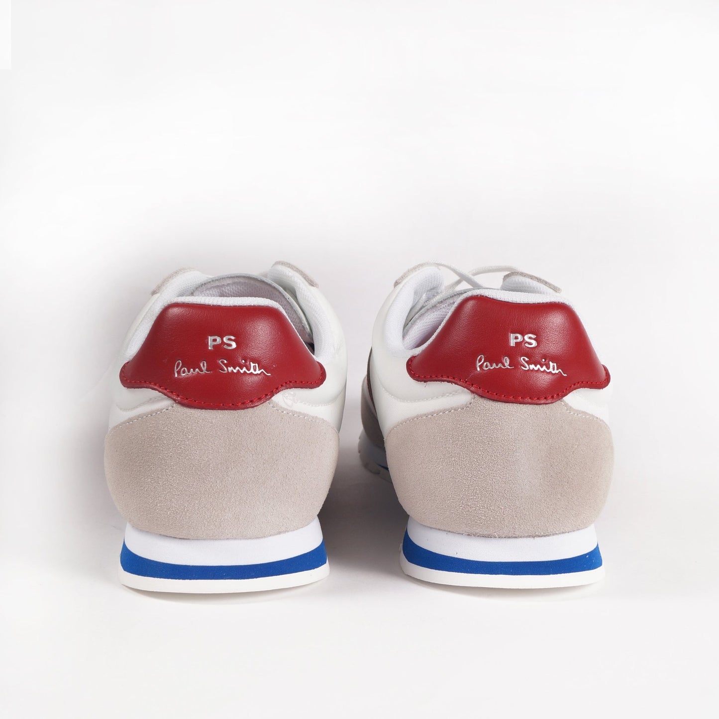 - Suede 'Prince' Stripe Sneakers - Off-White/Red