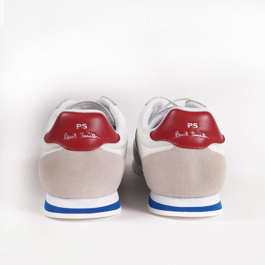 - Suede 'Prince' Stripe Sneakers - Off-White/Red