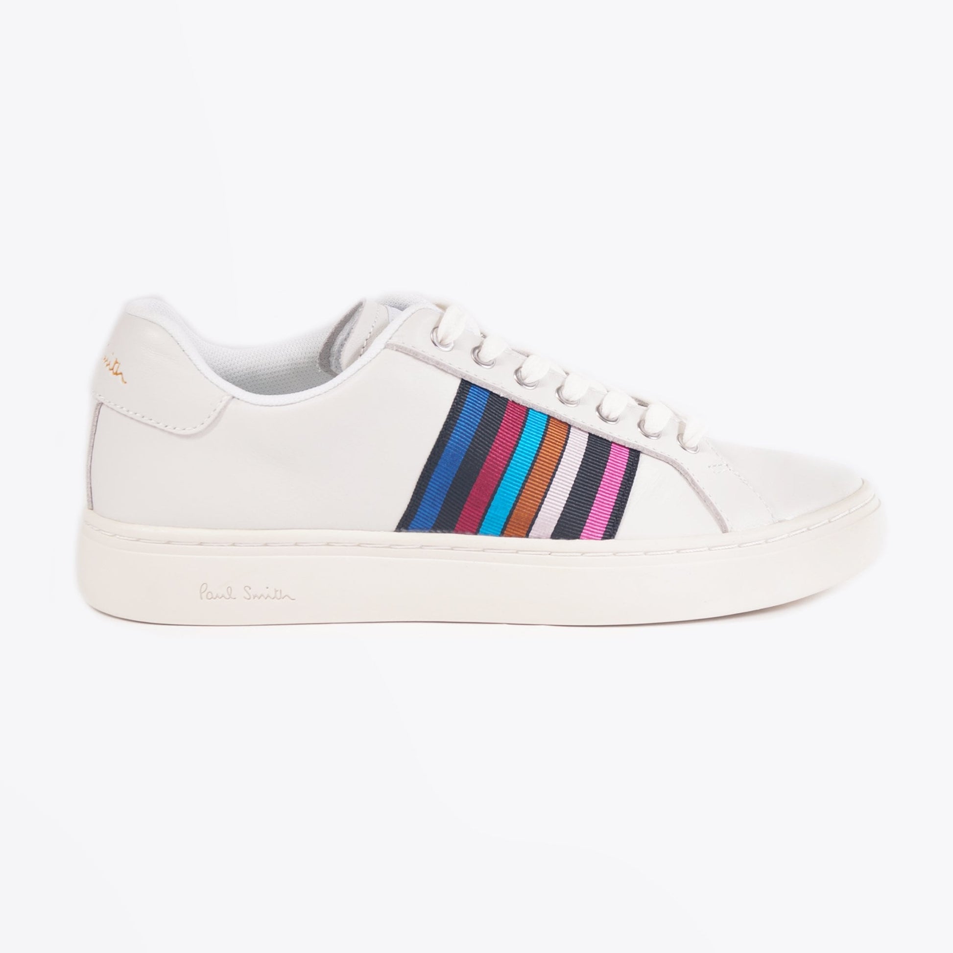 Paul Leather Multi-Stripe 'Lapin' Trainers - White