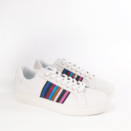 Leather Multi-Stripe 'Lapin' Trainers - White