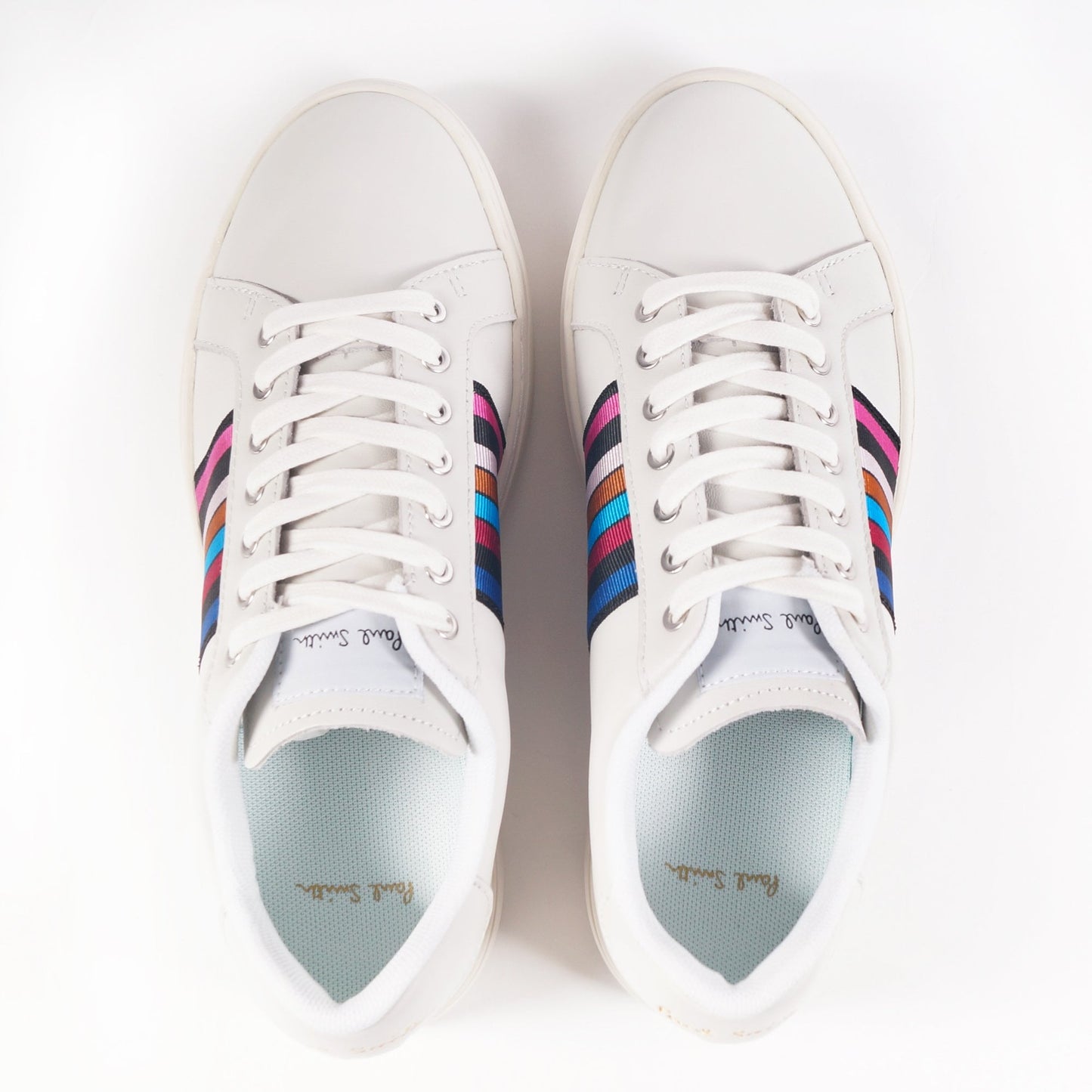 Leather Multi-Stripe 'Lapin' Trainers - White