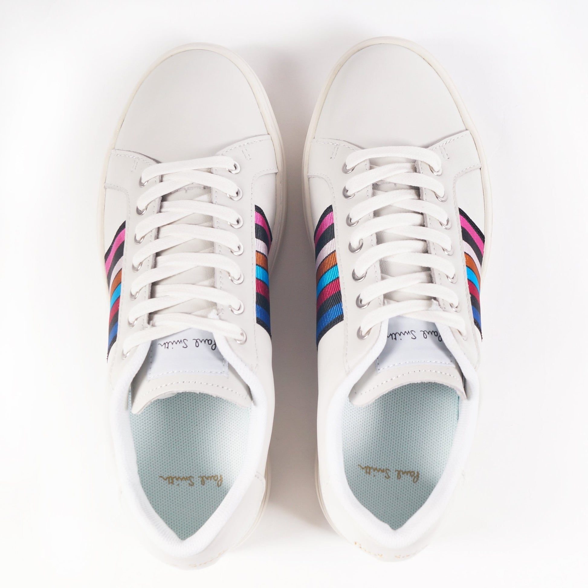 Paul Leather Multi-Stripe 'Lapin' Trainers - White