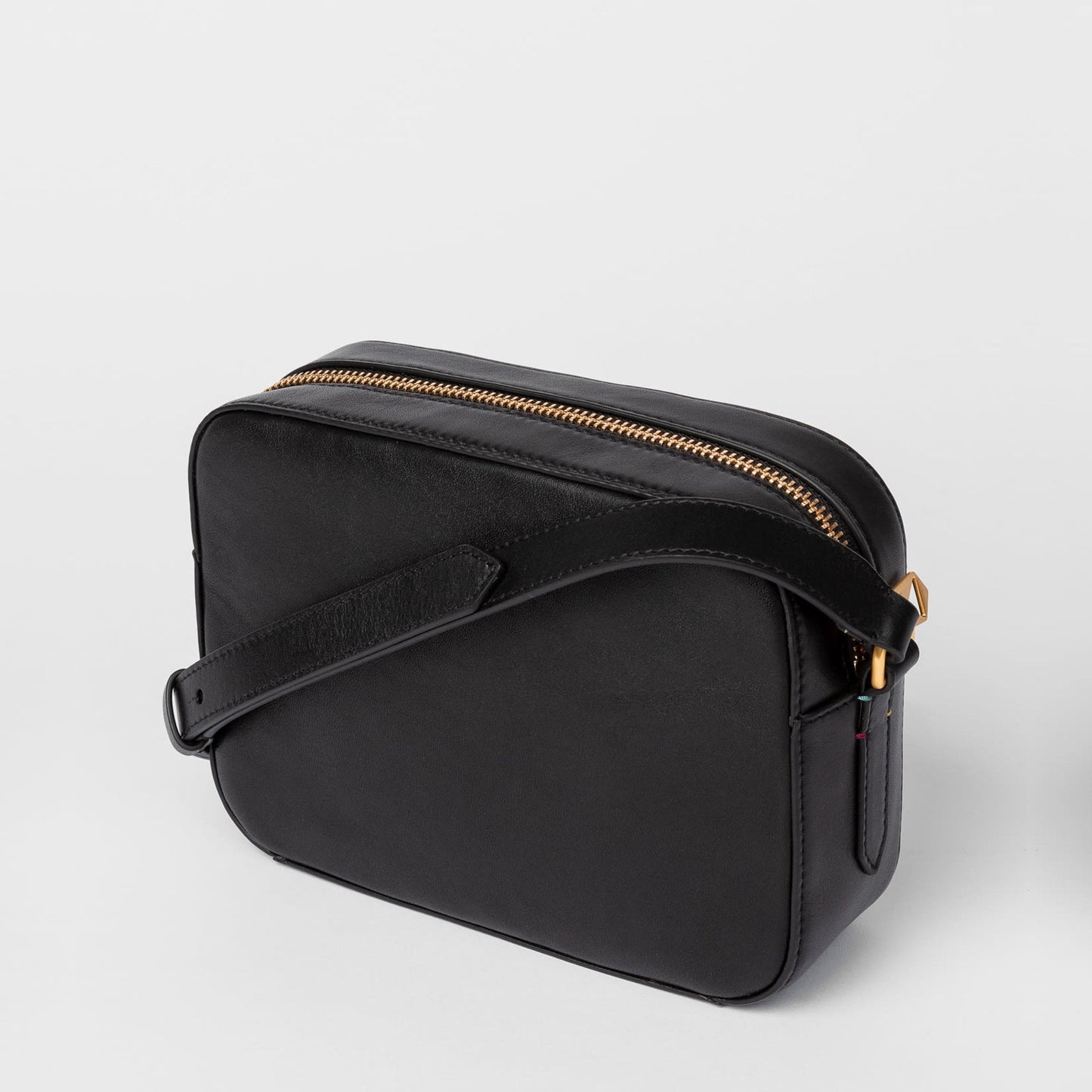 Leather 'Swirl' Cross-Body Bag - Black