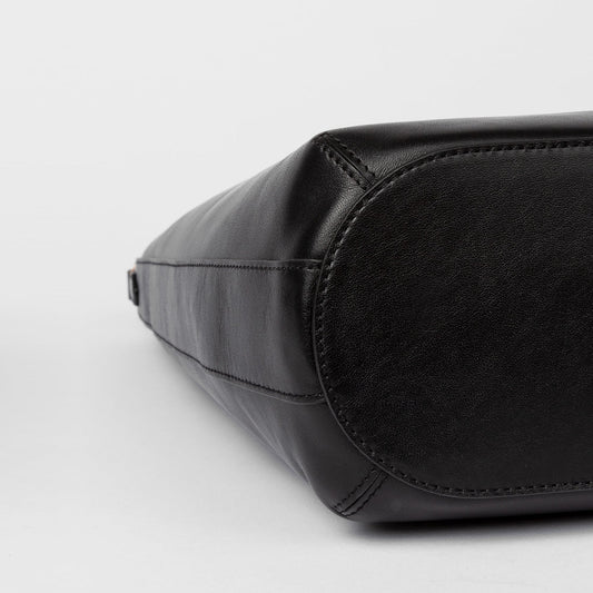 Leather Hobo Bag With 'Swirl' Print - Black