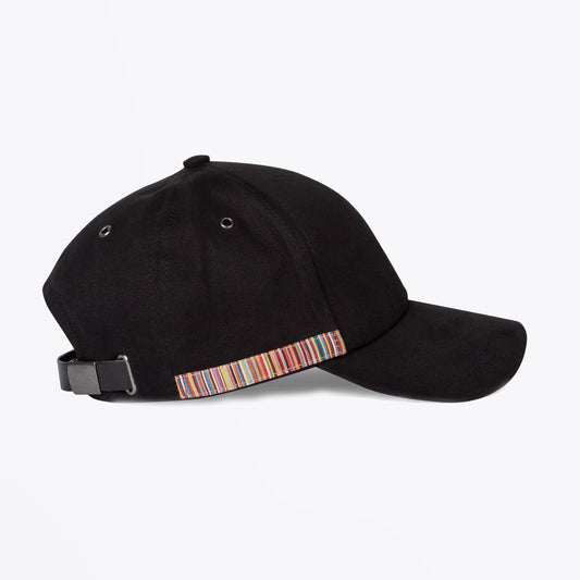 - Signature Stripe Baseball Cap - Black