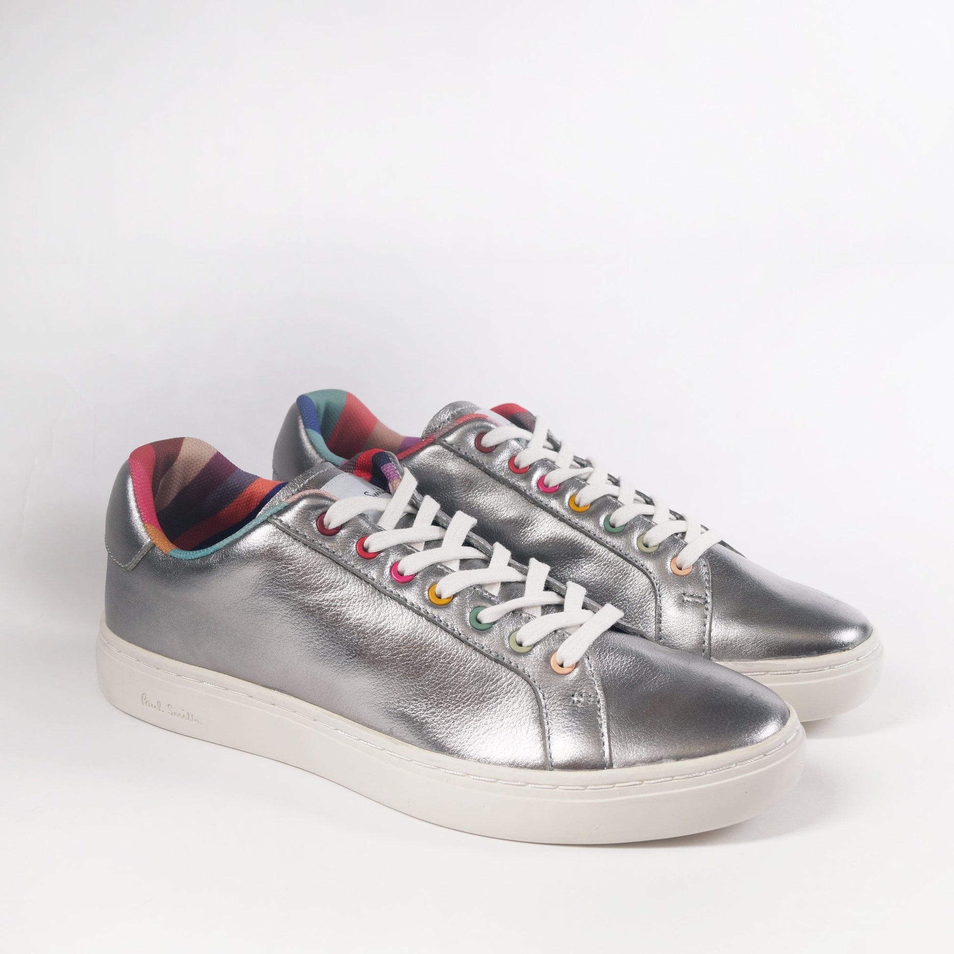 Paul Leather Metallic 'Lapin' Trainers - Silver